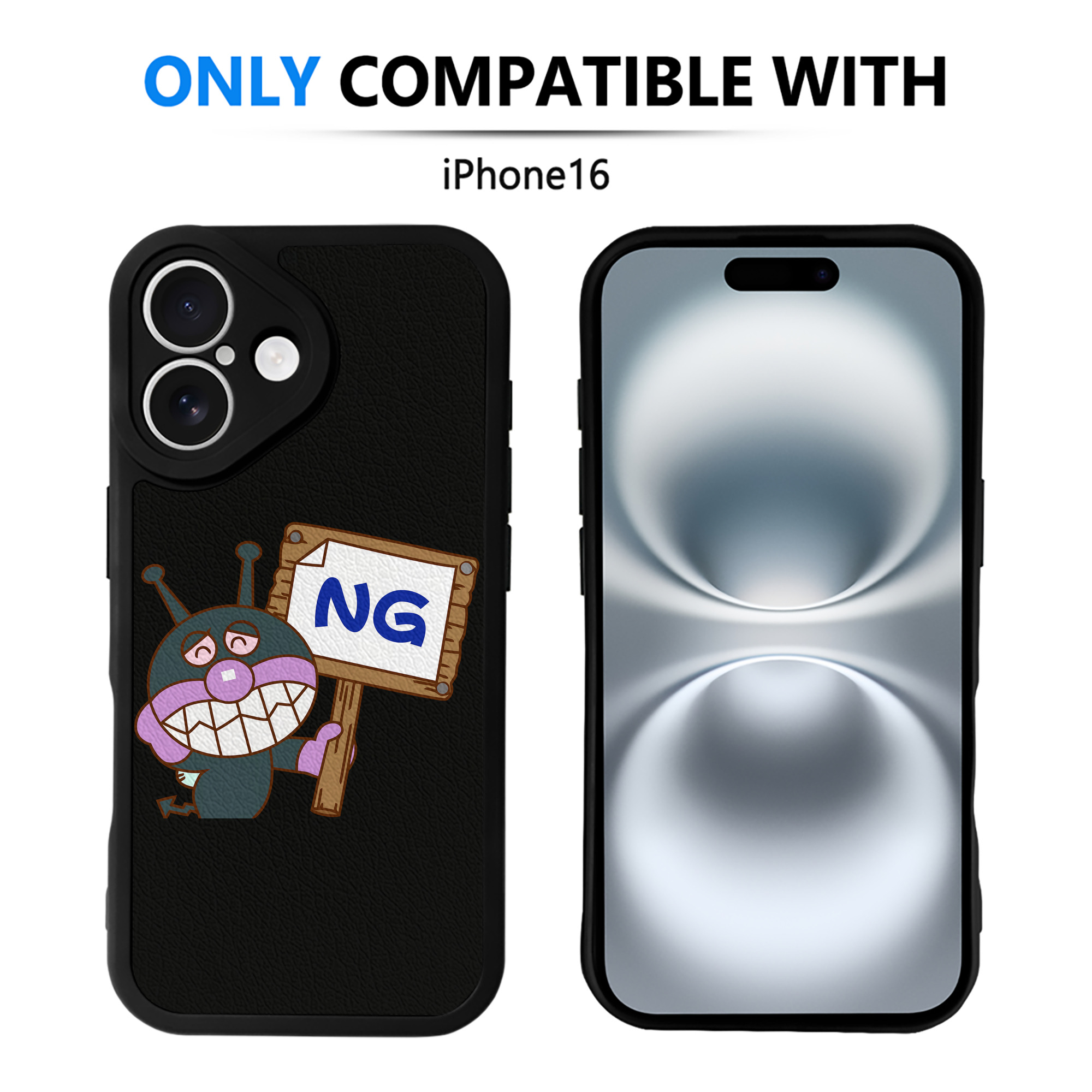 （画像用） アンパンマン Anpanman 【iPhone 16シリーズ対応】シリコンスマホケース（レザー調） 材質：シリコン